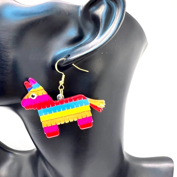Pinata Earrings - Cinco De Mayo Mexican Party Earrings - Birthday Earrings - Picture 10 of 10